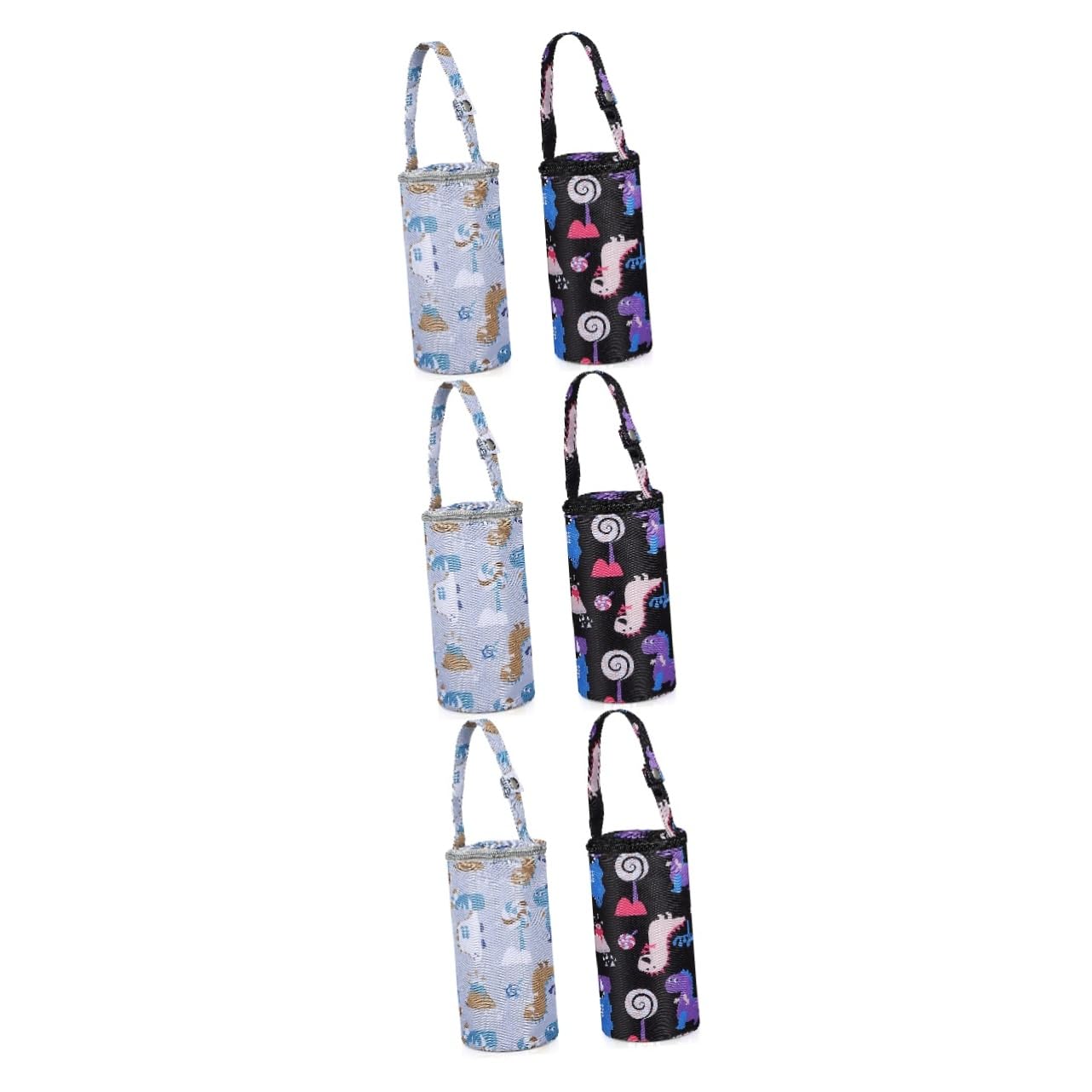 6pièces Isolant pour Bouteille De Lait Motif Cartoon Thermiques Suspendus pour Poussette pour Garder Le Lait Chaud