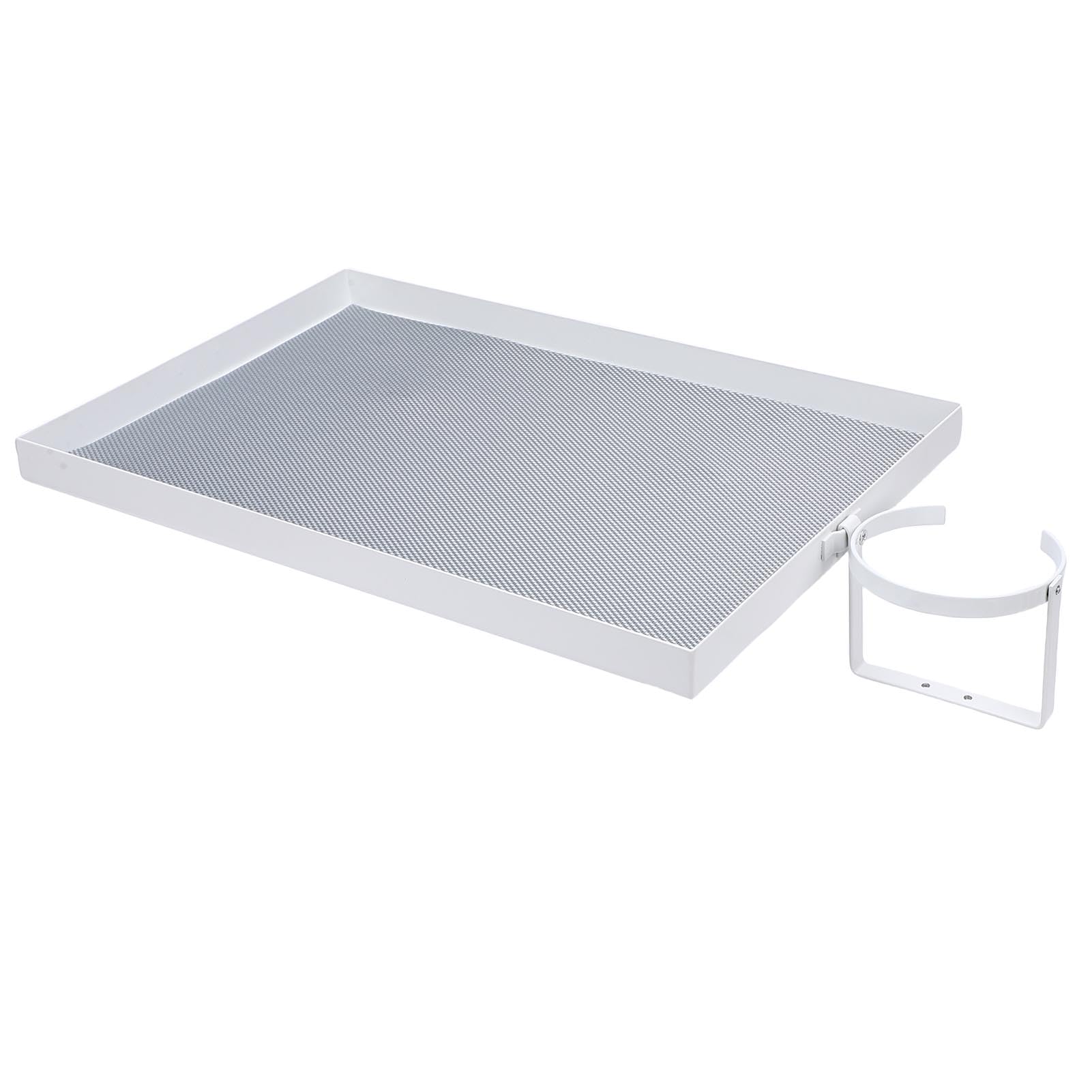 Étagère de chevet peu encombrante avec porte-gobelet, plateau de lit en acier au carbone pour lits superposés et petits espaces, capacité de 13,6 kg, idéale pour dortoirs et appartements