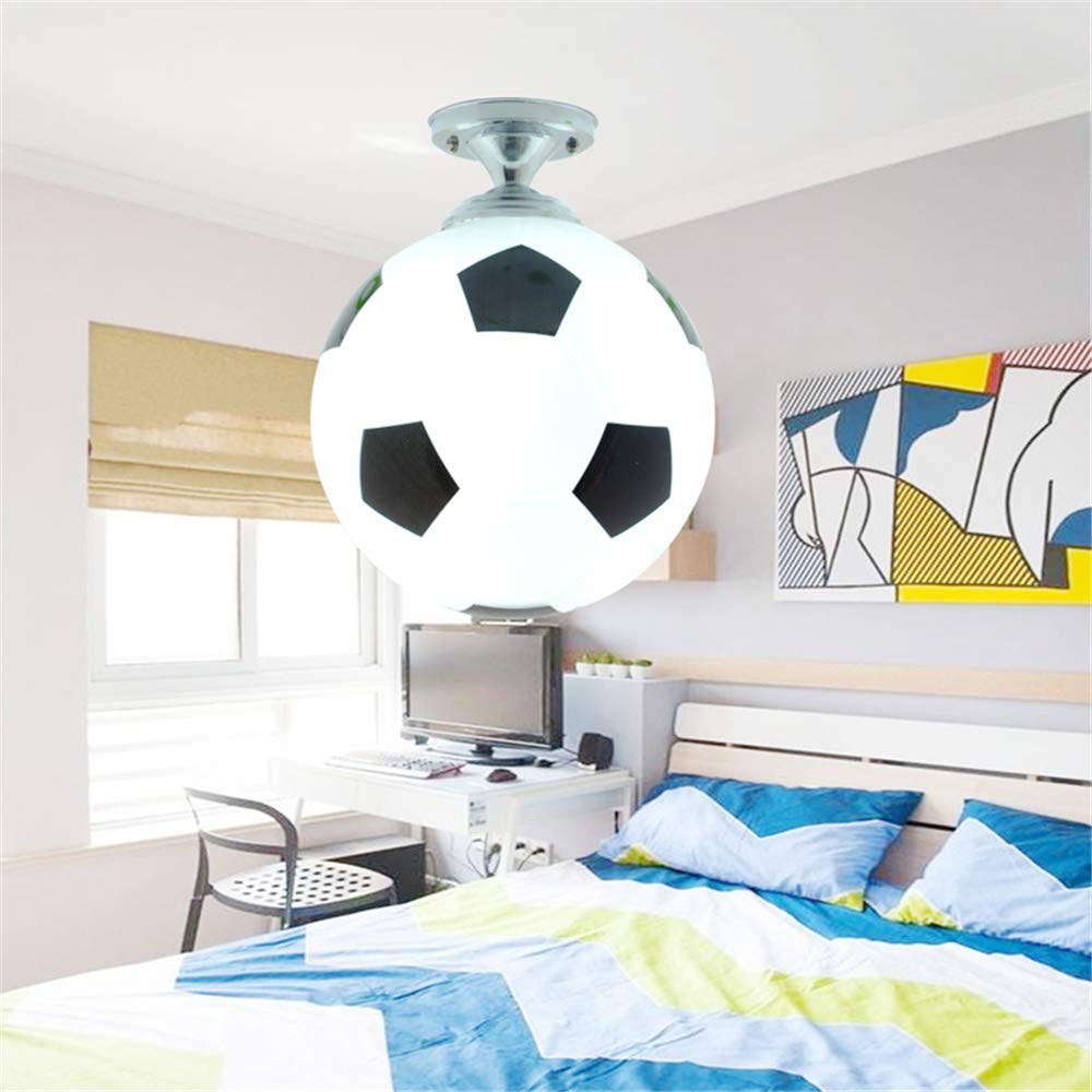 Megcose Luminaire Chambre Ado, Lustre Football Lustre Chambre Enfant Creative Children Room Lampes de Plafond LED E27 220V Diamètre 25cm (Football bleu Megcose Luminaire Chambre Ado, Lustre Football Lustre Chambre Enfant Creative Children Room Lampes de Plafond LED E27 220V Diamètre 25cm (Football bleu
