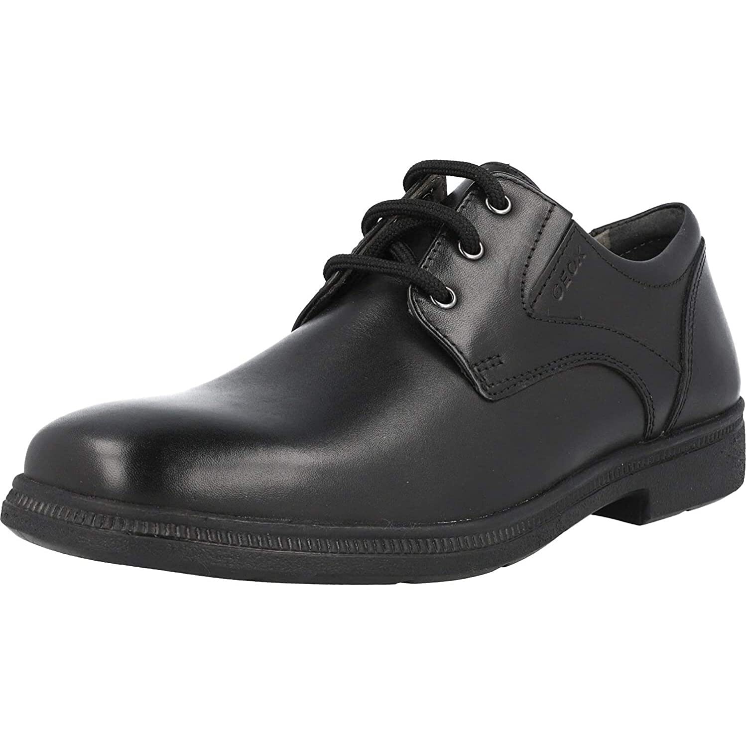 Geox Boys' Jr Federico C School Uniform Shoe, black, 6.5 UK