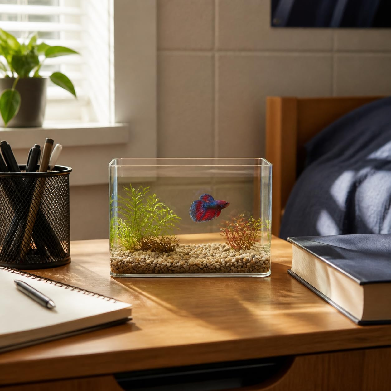 Aquarium Bureau Acrylique Incassable, 40cm x 22cm x 22cm | Conception robuste, Aquarium décoratif, Pour vitrine d'exposition, Pour aquariophiles