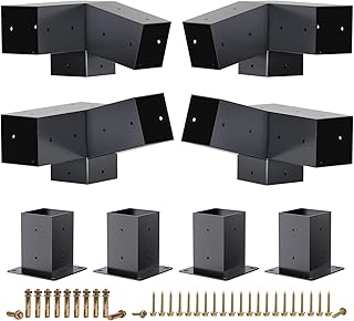 15° Pergola Brackets 75° Corner Bracket with Post Base Gazebo Kit for 4x4'' (Actual 3.5x3.5 in) Wooden Beams Lumber Gazebos Patio Pergola Sheds