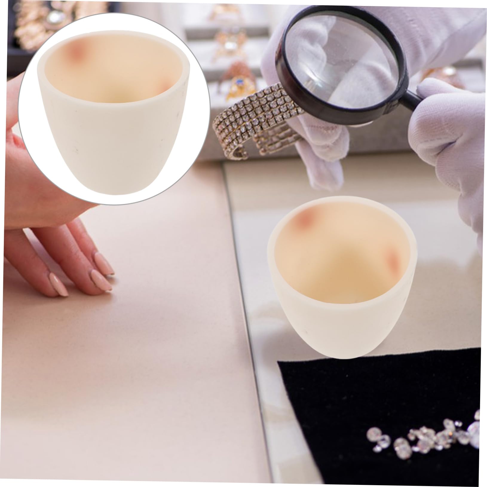 ULTECHNOVO 5 Pz Crogiolo Ceramico Ad Alta Temperatura Coppa Del Crogiolo Piccola Da Laboratorio Per La Ricerca Di Laboratorio Di Fusione Bianca Ceramica