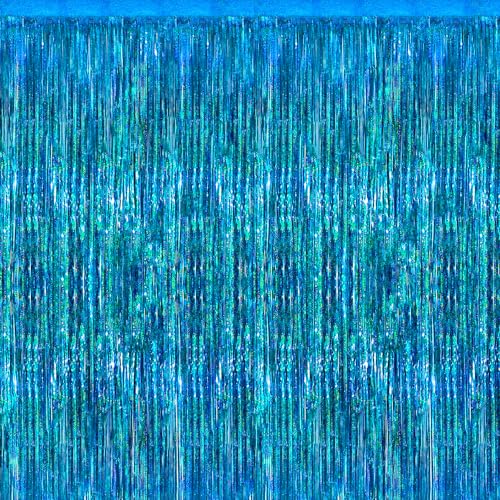 PMU Metallic Fringe Curtains (Teal) 3ft x 8ft (1/Pkg) Pkg/3