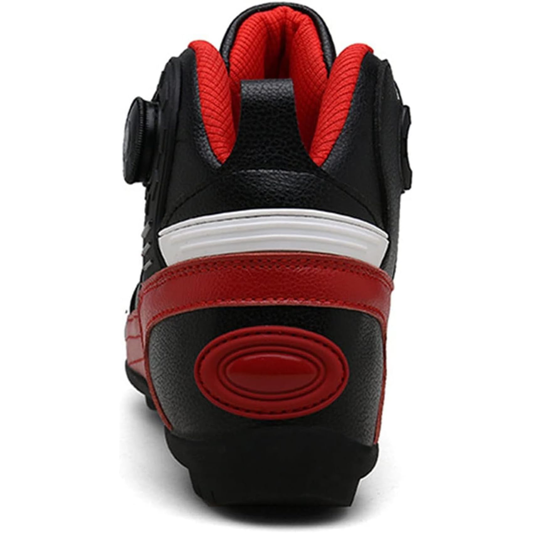 Stivali Moto Uomo, Scarpe Moto Moto Strada Antiscivolo Rinforzate, Sneakers Moto in Pelle con Fibbia Girevole
