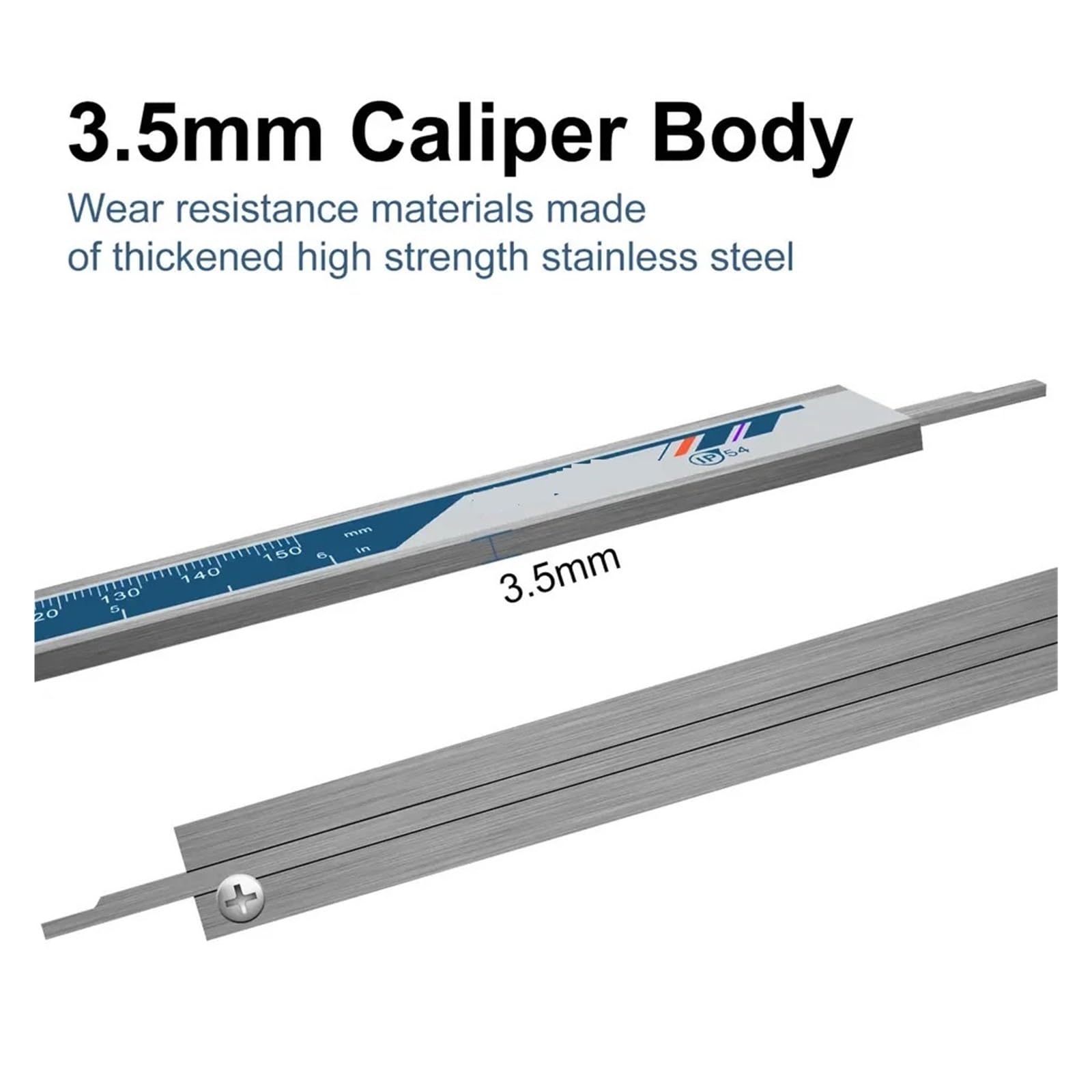 Calibrador digital, Calibrador digital electrónico de 150 mm Vernier inoxidable Herramienta de medición de acero IP54 de alta precisión para bricolaje/hogar