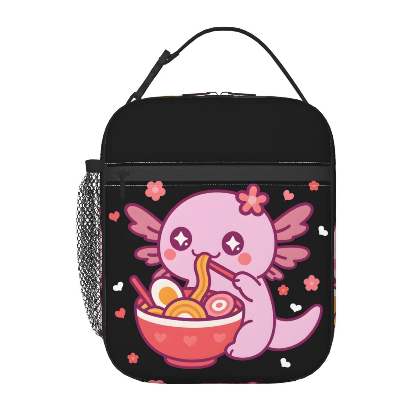 Insulated Lunch Box for Girls Kids Axolotl Lunchbox Bag for Work Picnic School Travel Hiking Beach or Fishing