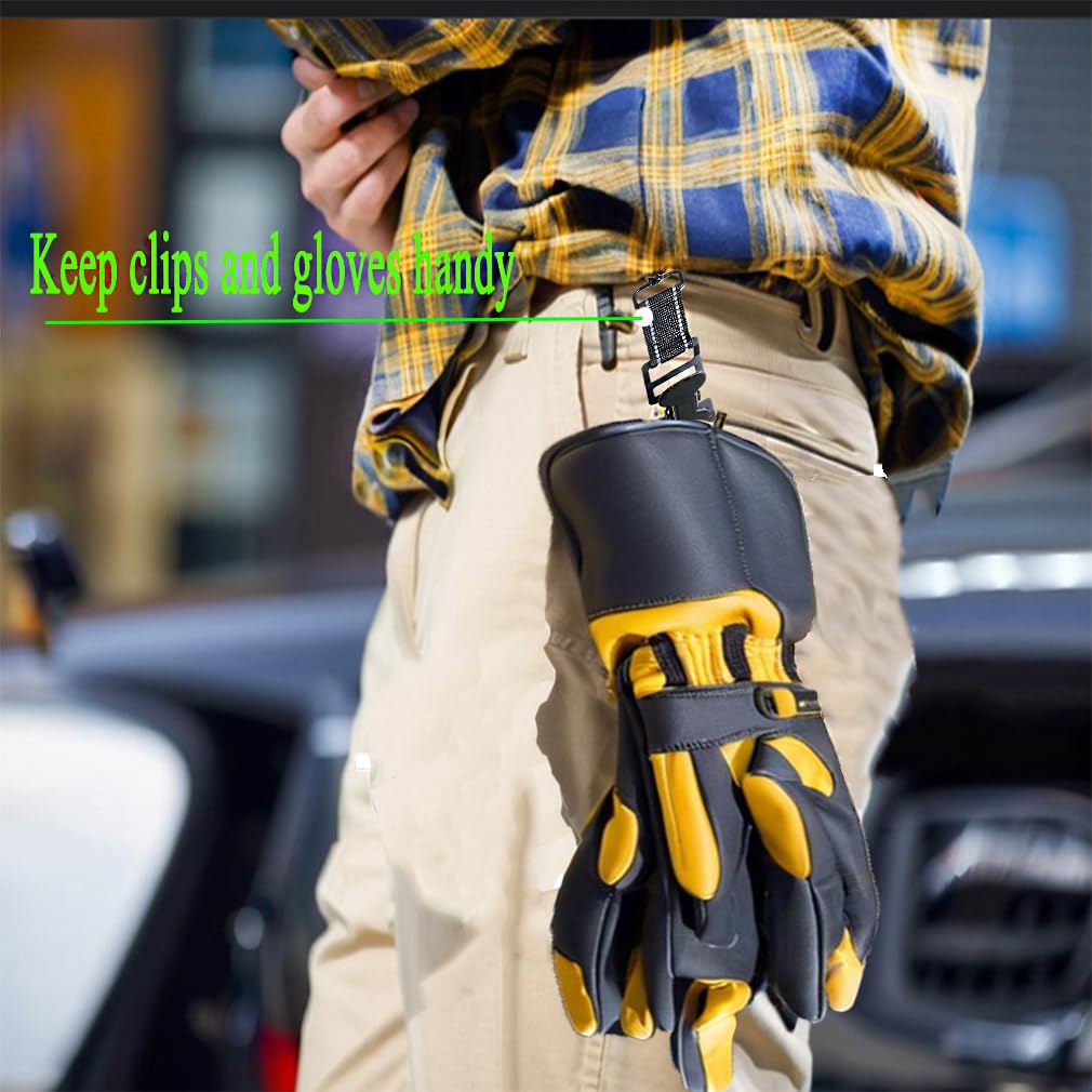 ZHIRONGFA Firefighter Glove Clip Glove Holder for Work Golf Glove Clip Heavy-Duty Firefighter Glove Clip with Reflective Webbing for EMT & Construction Firefighter Accessories near Me 5 Pack (Green)