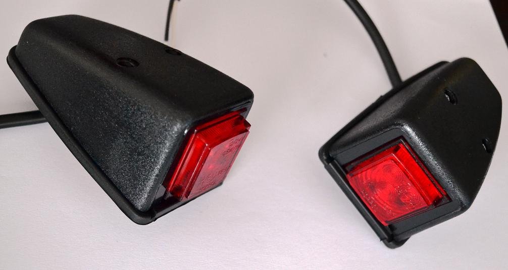 2 x LED rosso tetto anteriore indicatore angolare 12 V 24 V E9 indicato per camion rimorchio camper bus furgone