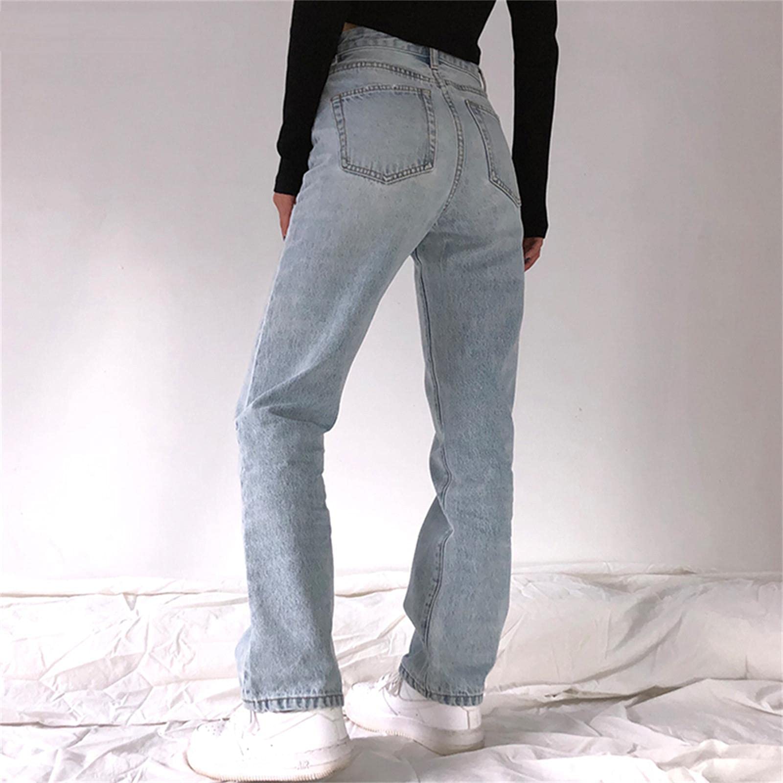 UKKO Jeans da Donna Jeans Allentati A Vita Alta per Le Donne Pantaloni Mom Jeans Jeans Lavata Jeans Fidanzato