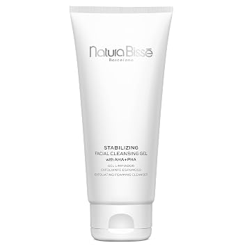 Natura Bisse Stabilizing Facial Cleansing Gel with AHA + PHA, Exfoliating foaming cleanser, Cleanses, Exfoliates & Balances, For Normal, oily & acne-prone Skin, 7 Oz