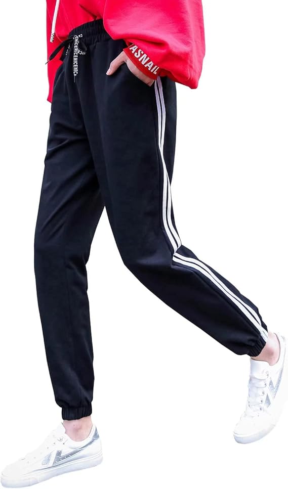 Amazon Barifall レディース ジャージ 下 サイドラインパンツ スポーツウェア スウェットパンツ カジュアル ヨガパンツポケット付き 美脚 アクティブロングパンツ 通販