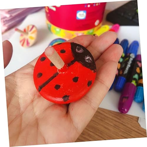 6pcs Boys and Girls Painted Gyro Toy Gyroscope Toy Spinning Tops for Boy Girl Wooden