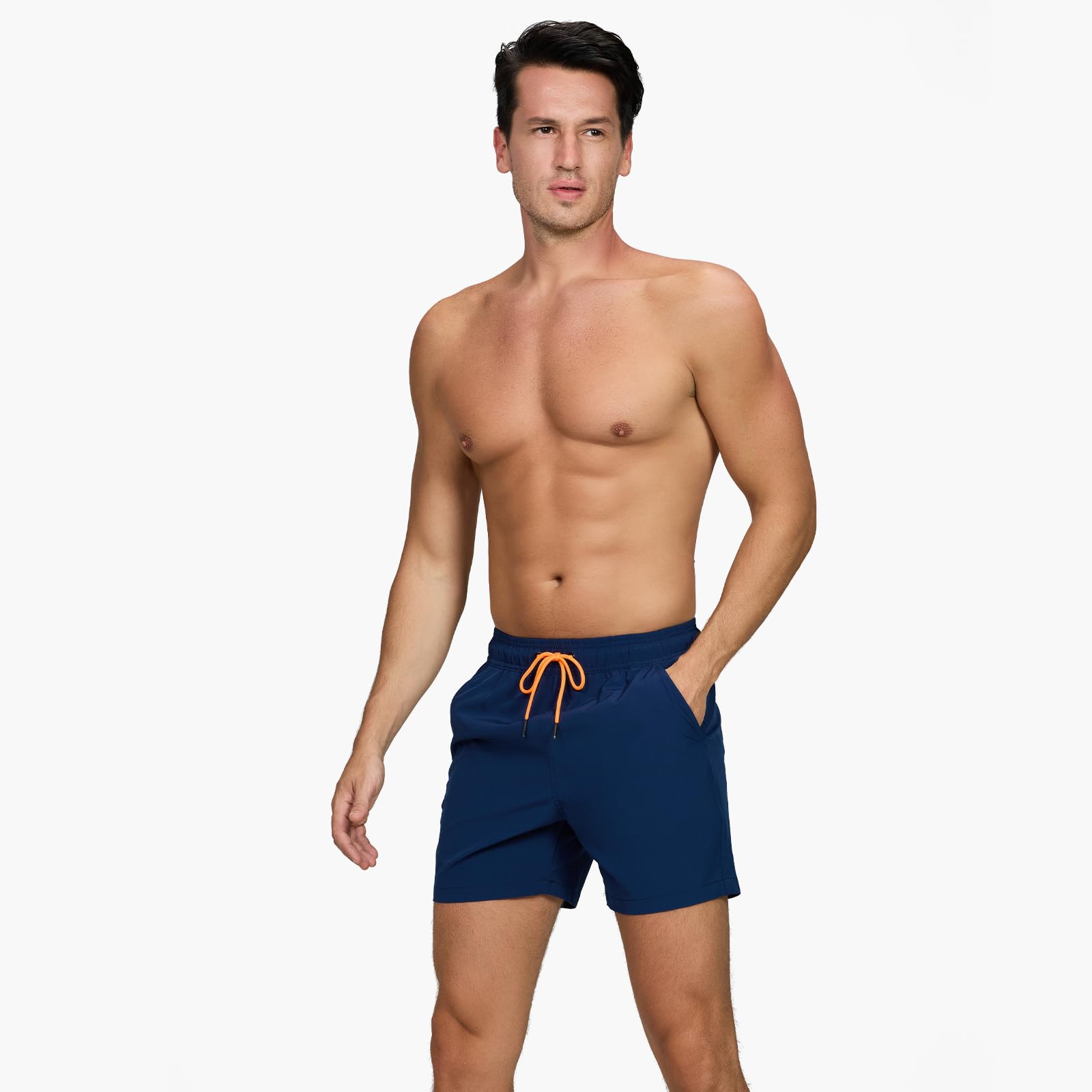 Bañador Hombre con Bolsillos con Cremallera Bañador Natacion Repelente al Agua de Secado Rápido Pantalones Cortos Hombre con Forro de Malla y Cordón de Ajuste