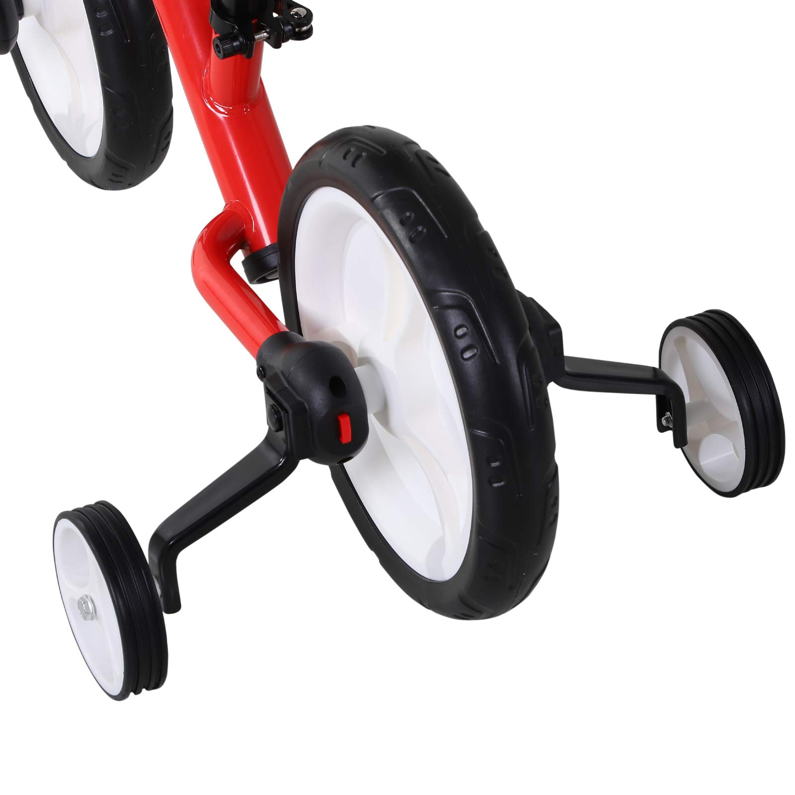 HOMCOM Bicicleta de Equilibrio con Pedales y Ruedas Entrenamiento Extraíbles de Asiento Regulable 33-38cm Niños +24 Meses Carga 25kg