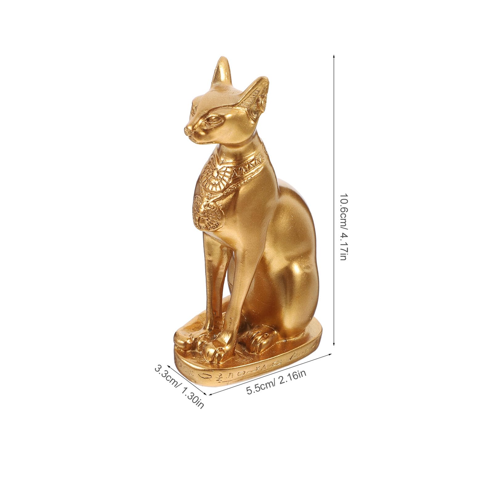 jojofuny Estatua de Gato Egipcio Bastet Resina Dorada Figura Decorativa para Hogar y Mesa Adorno Artístico Elegante para Interior