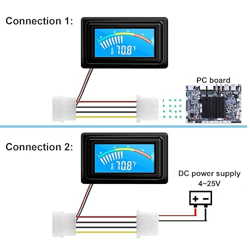 Miniatura 4 de KETOTEK Termómetro digital medidor de temperatura, sensor impermeable, sonda para acuario, coche, PC, incubadora, medidor de temperatura, fuente de