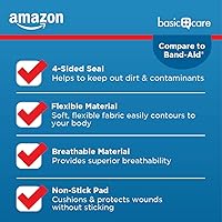 Vista 5 de Yaxa Basic Care Vendas adhesivas de tela flexible, suministros de primeros auxilios y cuidado de heridas, todo un tamaño, 100