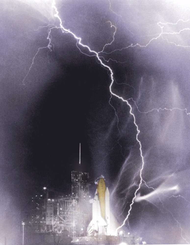 Amazon.com: Posterazzi Space Shuttle Challenger Lightning Strike
