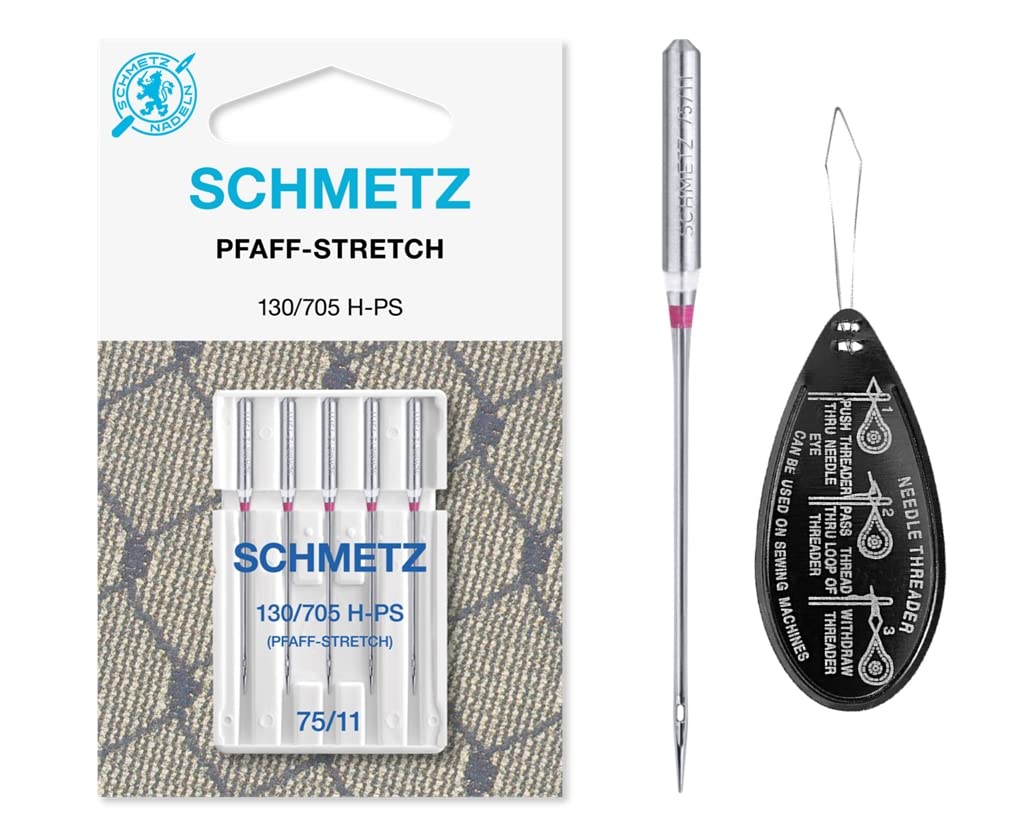 Ipc Sewing Parts Silver Pfaff-Stretch Sewing Machines, Size 75/11, For Overlock/Serger, Coverstitch, Coverlock Machines, Includes Large Needle Threader