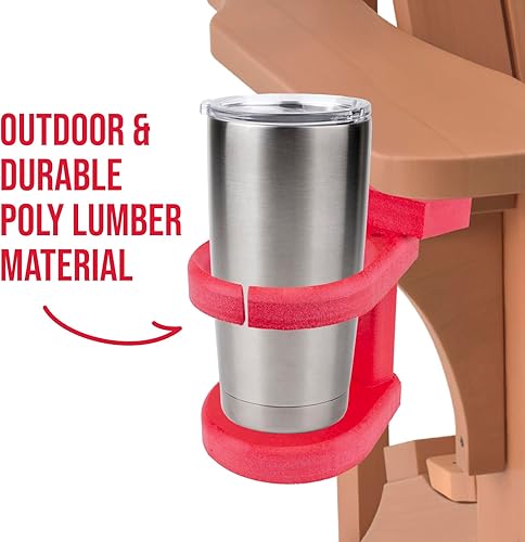 Miniatura 2 de Portavasos duradero para muebles de exterior, accesorio para silla Adirondack, rojo, perfecto para entusiastas del aire libre, asequible y fácil de