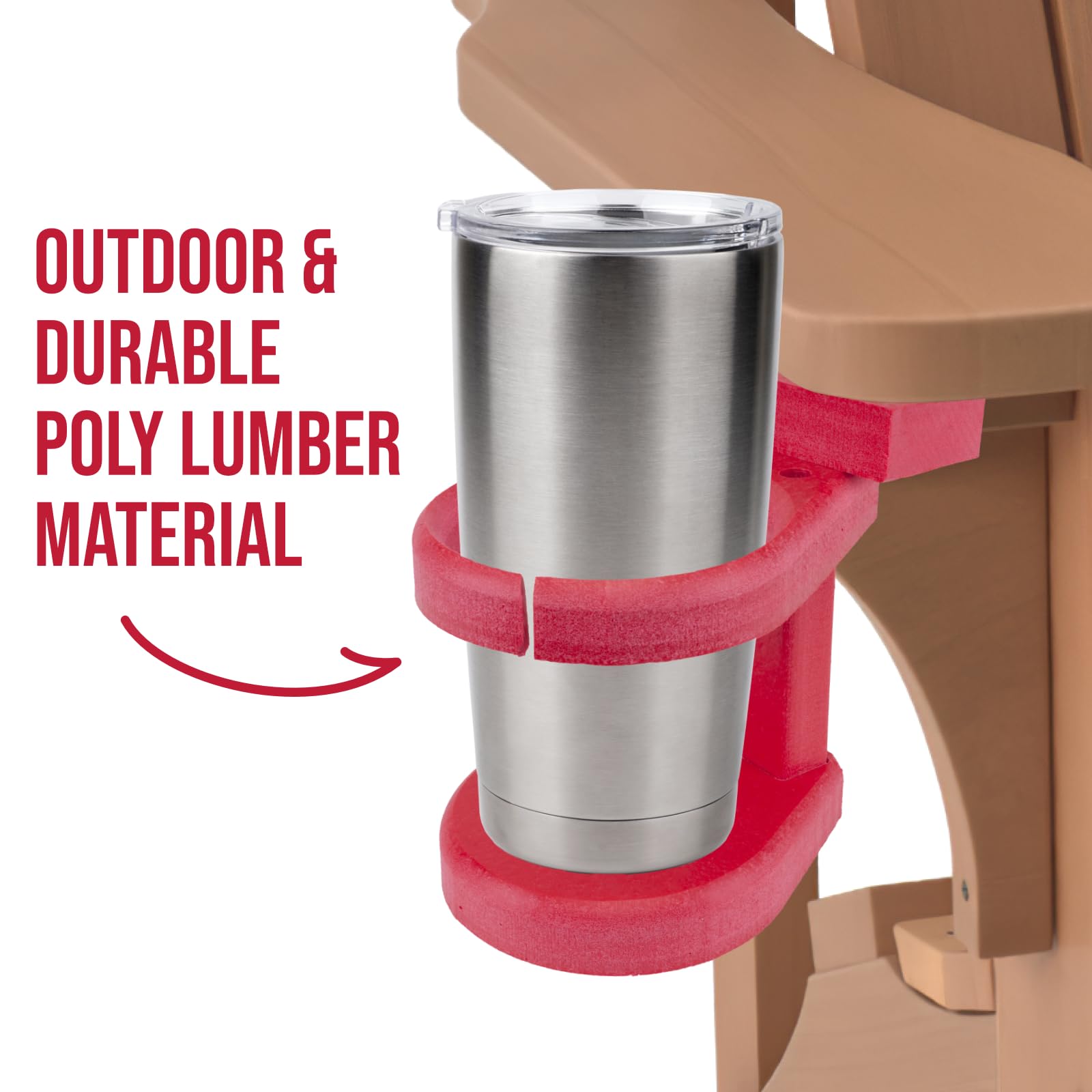 Outdoor Furniture Adirondack Chair Cup Holder Attachment Polywood