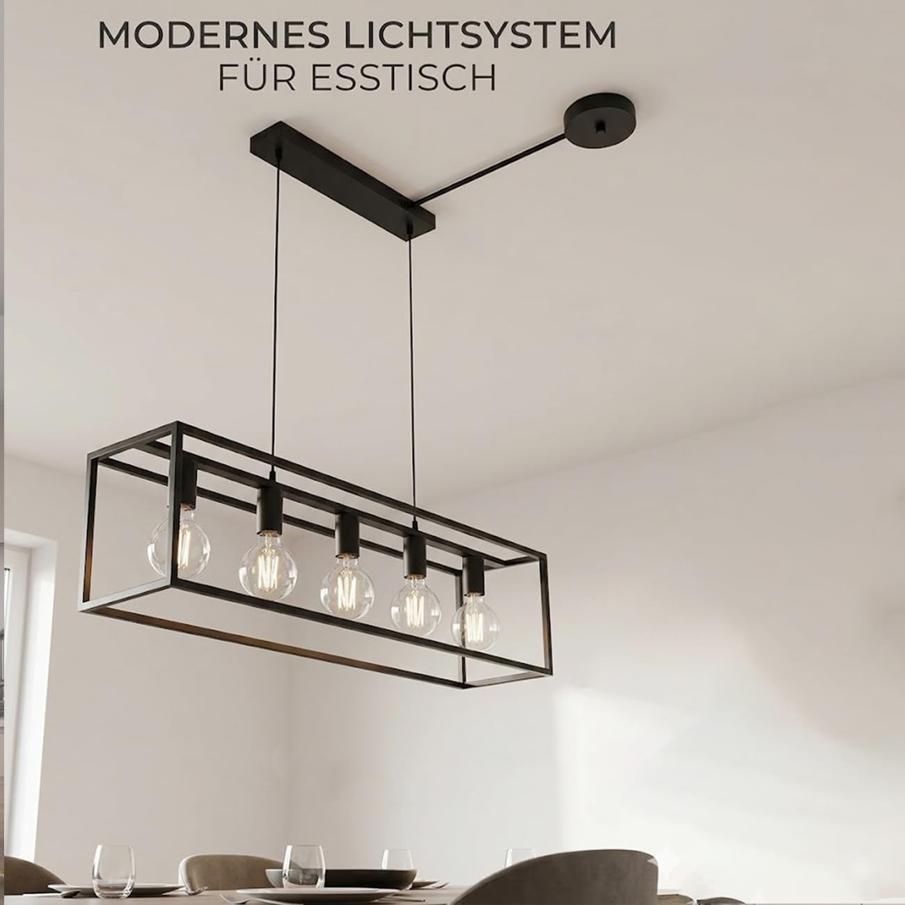 Kabelkanal Extention, Kabelführung aus Stahl,Metall Deckendose kabelabdeckung Decke Lampenabdeckung Deckenanschluss (Schwarz, 100 cm)