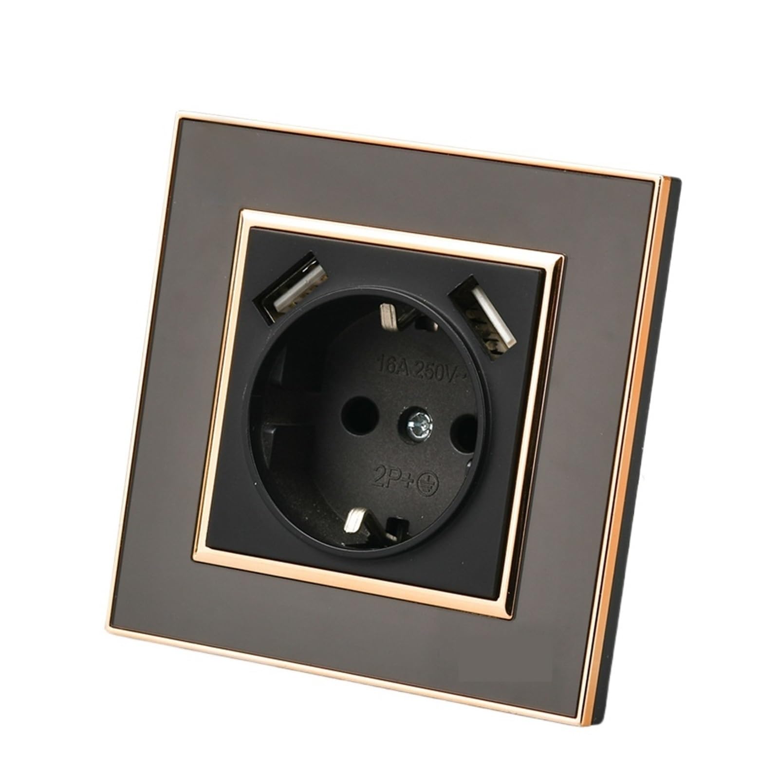 Interruptor basculante vintage para entrada con enchufe y doble puerto USB integrado