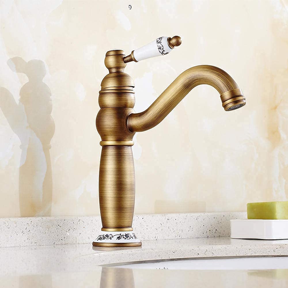 Mitigeur de lavabo laiton robinet évier cuisine court retro