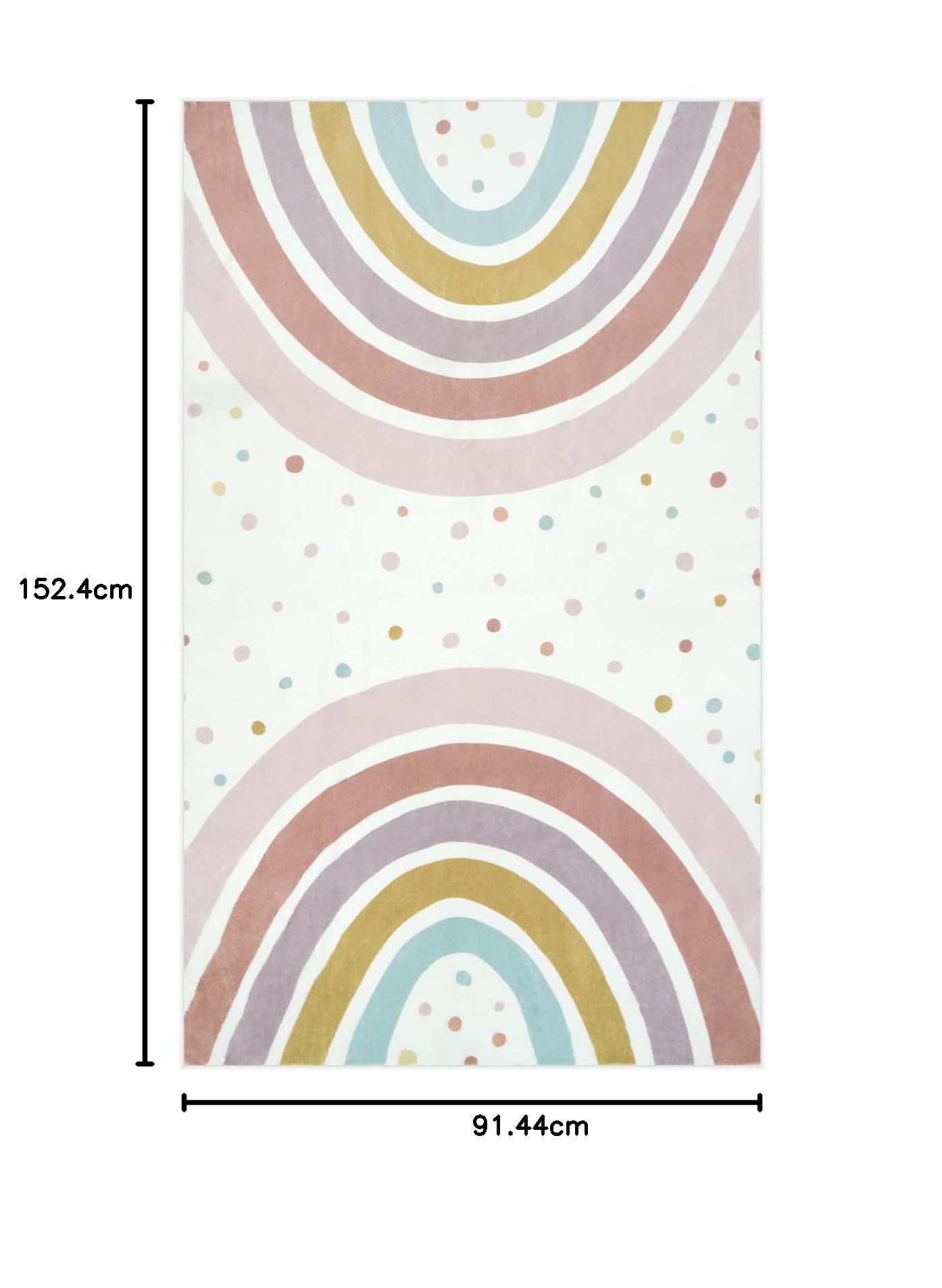 STARUIA Waschbarer Regenbogen-Teppich für Mädchenzimmer, Boho-Klassenzimmerteppich, klein, 7,6 x 12,7 cm, weicher Kinderteppich, rutschfest, für Spielzimmer, Zelt, Baby-Wohnheim