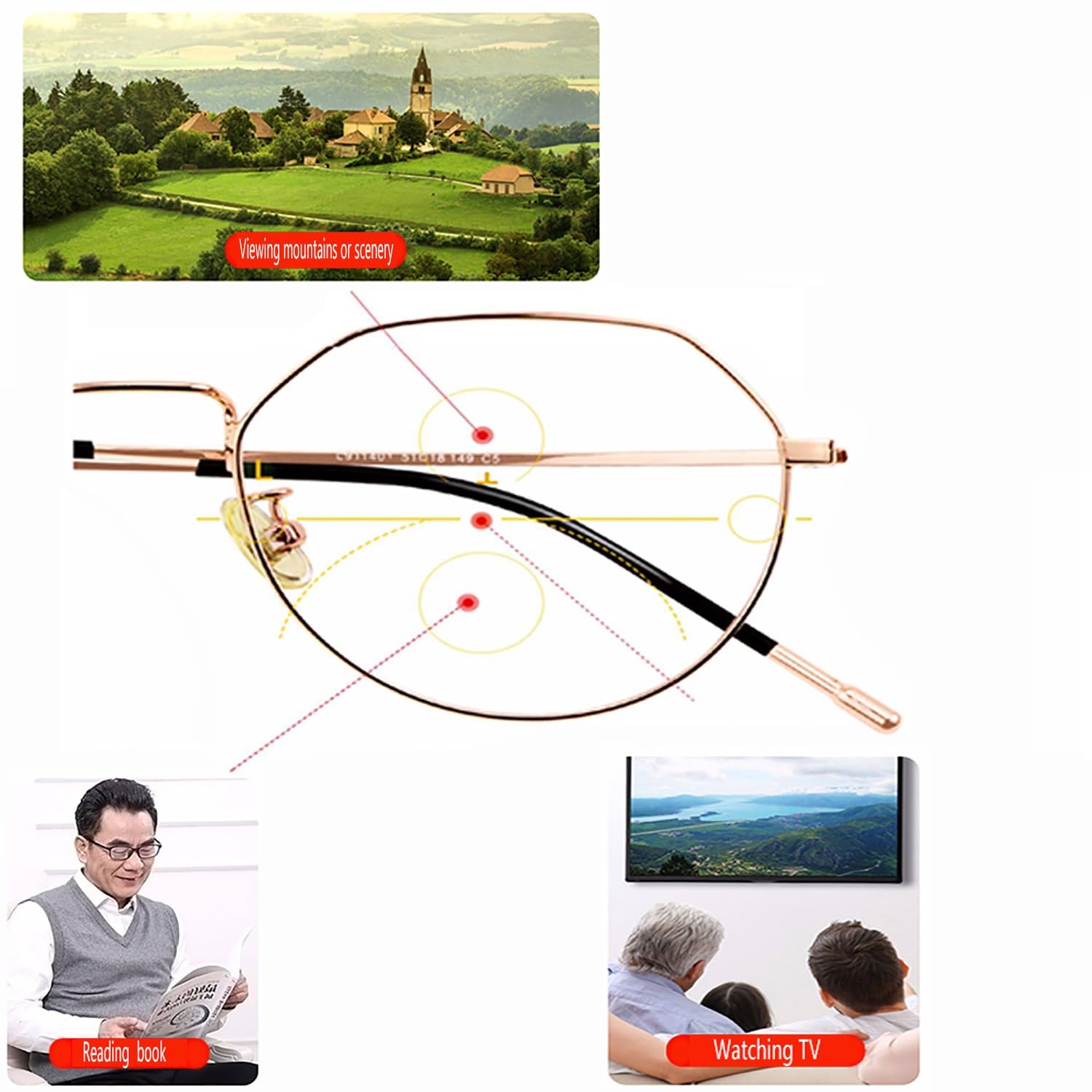 Photochrome Lesehilfe Brille, Progressive Multifokus Sonnenlesebrille, Blaulichtfilter Computerleser für Damen Herren