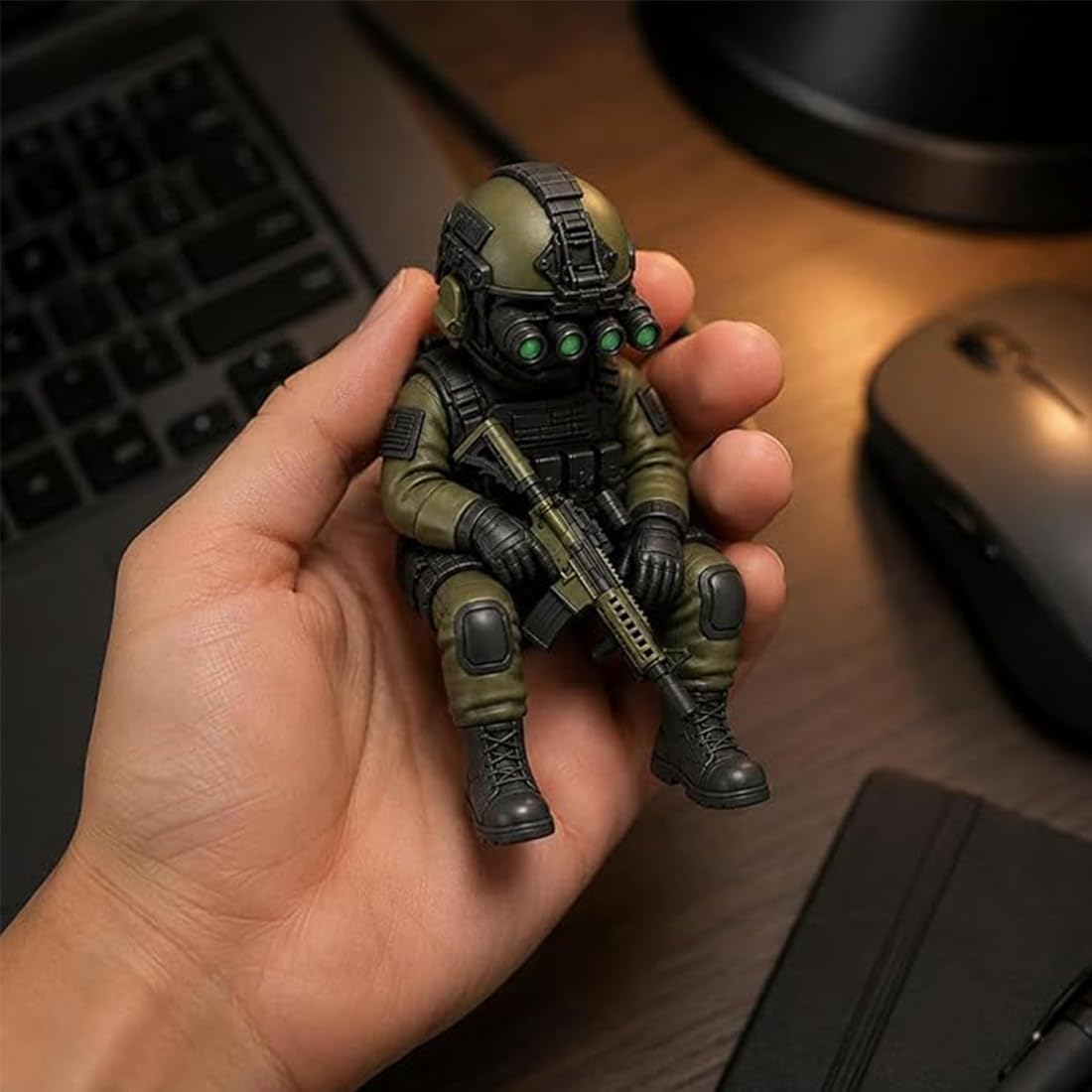 Mini figura táctica de soldado, modelo de francotirador de 8 cm para escritorio o estantería, regalo militar único para hombres y fanáticos del ejército, decoración coleccionable