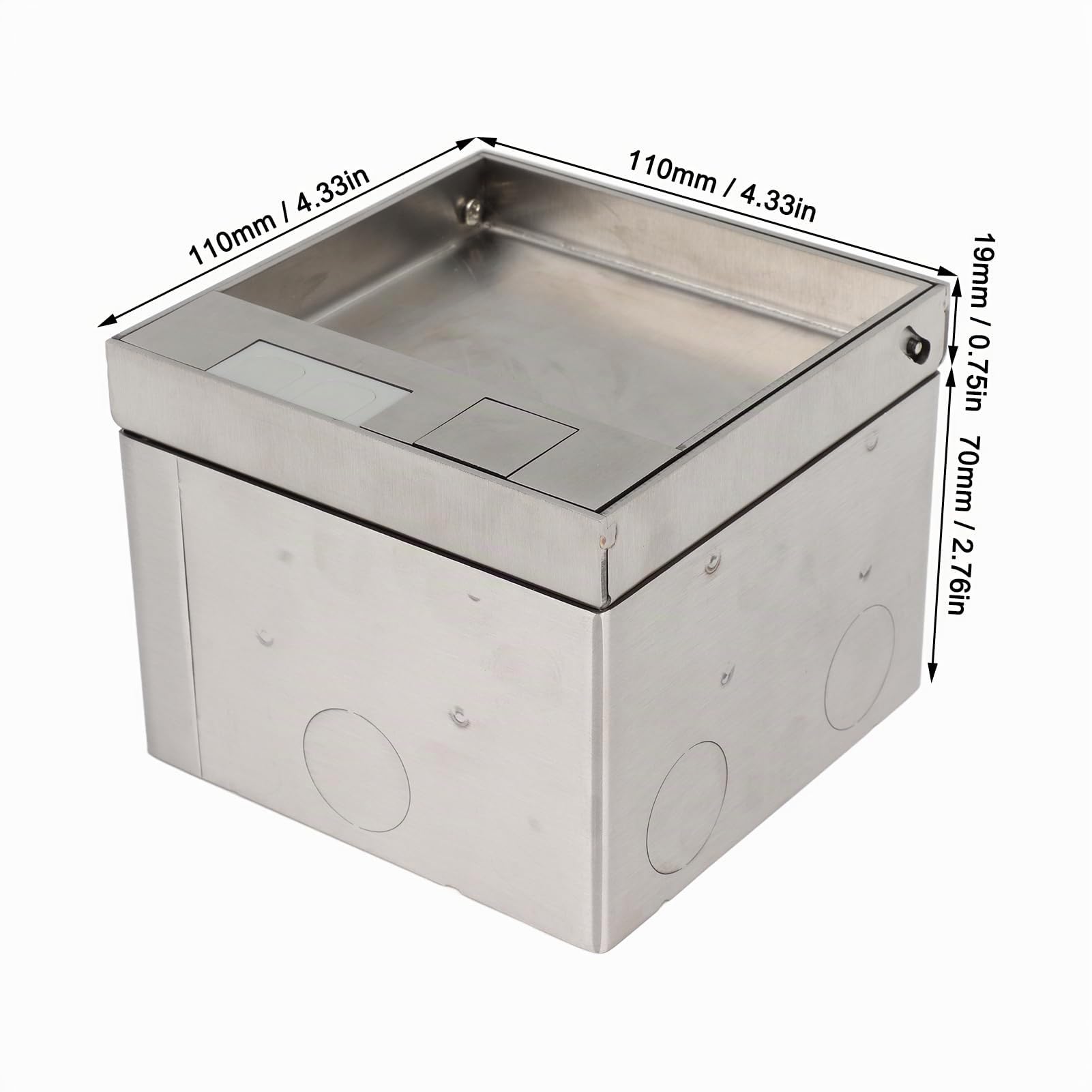 Scatola di Derivazione da Incasso a Pavimento, Presa di Corrente da Incasso a Pavimento UE Impermeabile 10A 2 Fori 16A 3 Fori Scatola di Prese Elettriche da Incasso Nascoste per