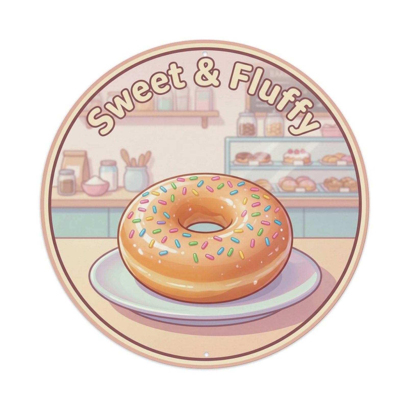 Metal Tin Sign Donut Glazed Gourmet Food