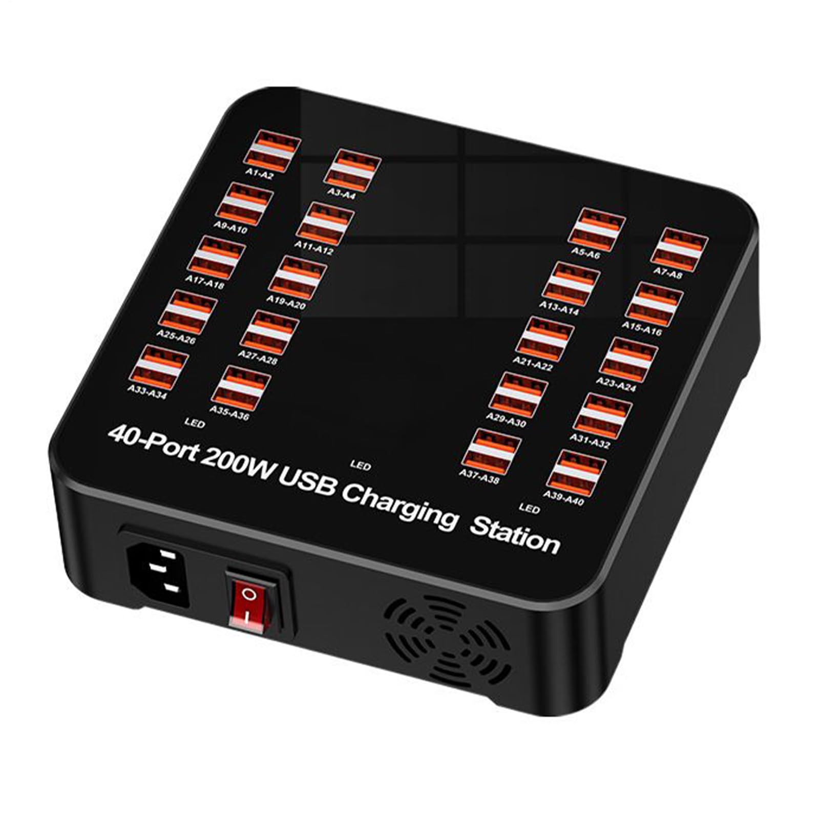 Stazione di Ricarica USB Hub Di Ricarica A Porte Multiple | Presa Intelligente per Laptop PC Smartphone Casa Ufficio Viaggio