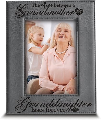 Miniatura 1 de BELLA BUSTA -El amor entre una abuela y una nieta, el nieto dura para siempre, marco de fotos de cuero sintético grabado para el día de la madre por