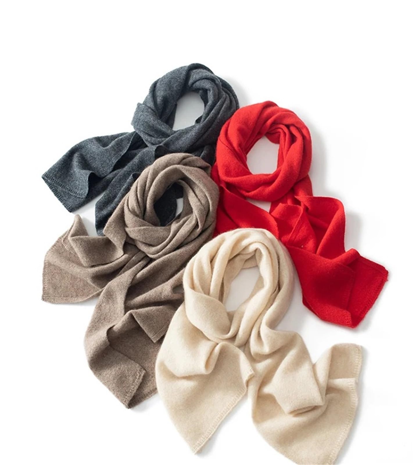 Bufanda de Invierno for Mantener el Calor for Mujeres/Hombres, Bufandas Tejidas de Color sólido al Aire Libre, Unisex(Red)