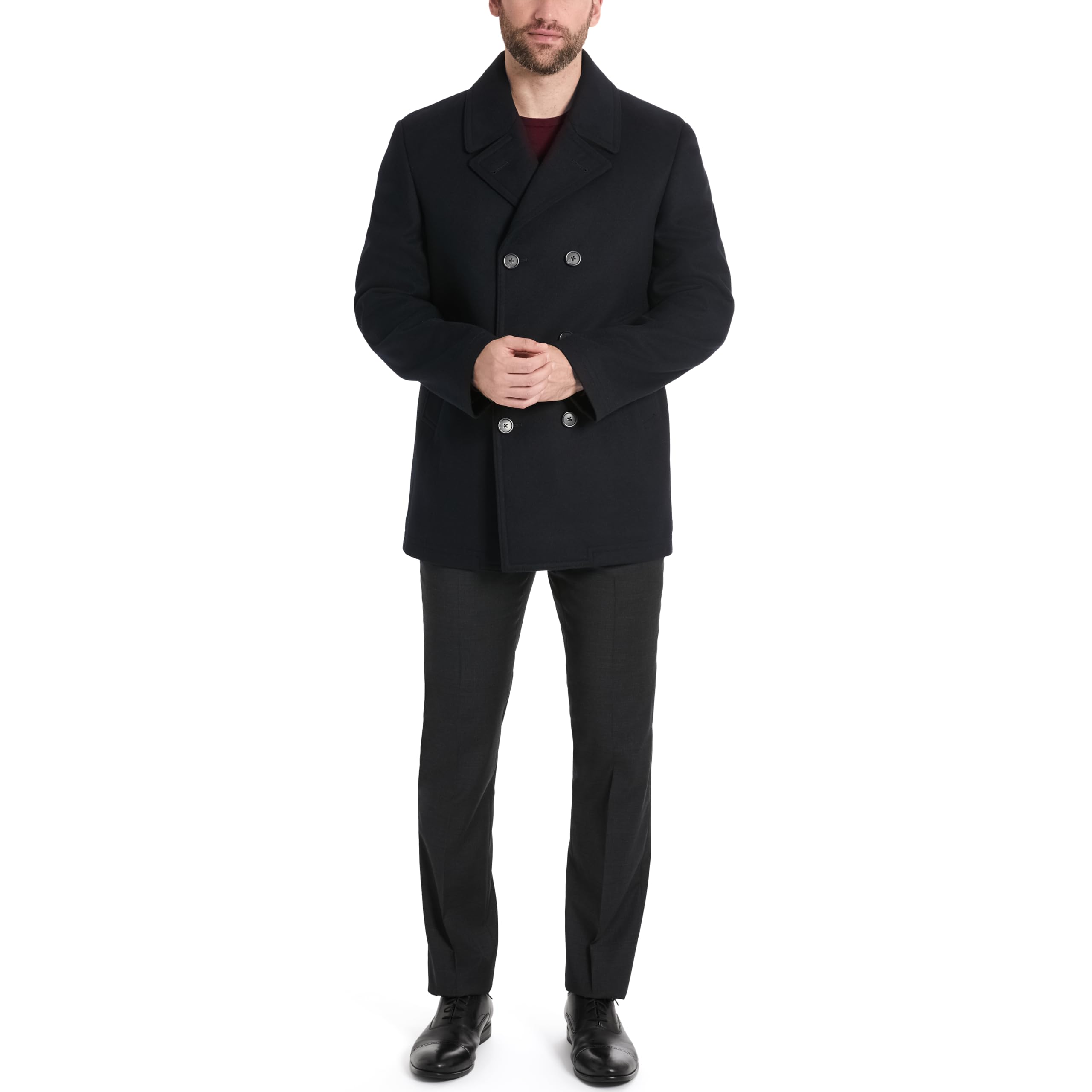 Men's Van Heusen Men’s Tatton Classic Double Breasted Peacoat-picture-10