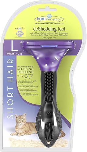 FURminator Short Hair Deshedding Tool for Medium to Large Cats