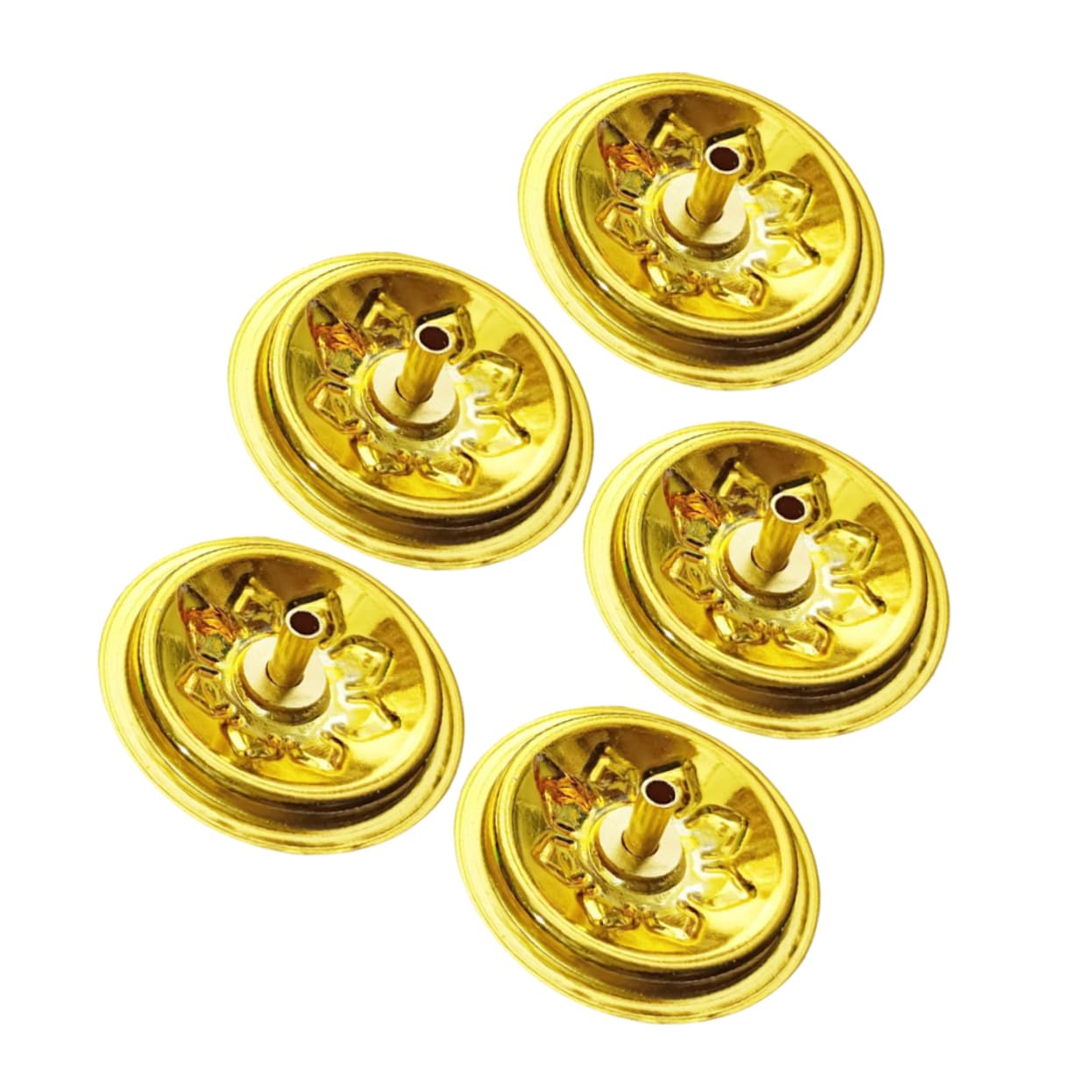 5 Pièces Mèche de Lampe à Huile en Aluminium Or, Accessoire Portable et Polyvalent pour Cérémonies de Bougies et Temples