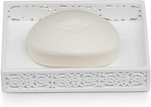 Miniatura 6 de Creative Scents Mirror Janette White - Juego de accesorios de baño decorativos de 4 piezas, juego de accesorios de baño con espejo incluye: