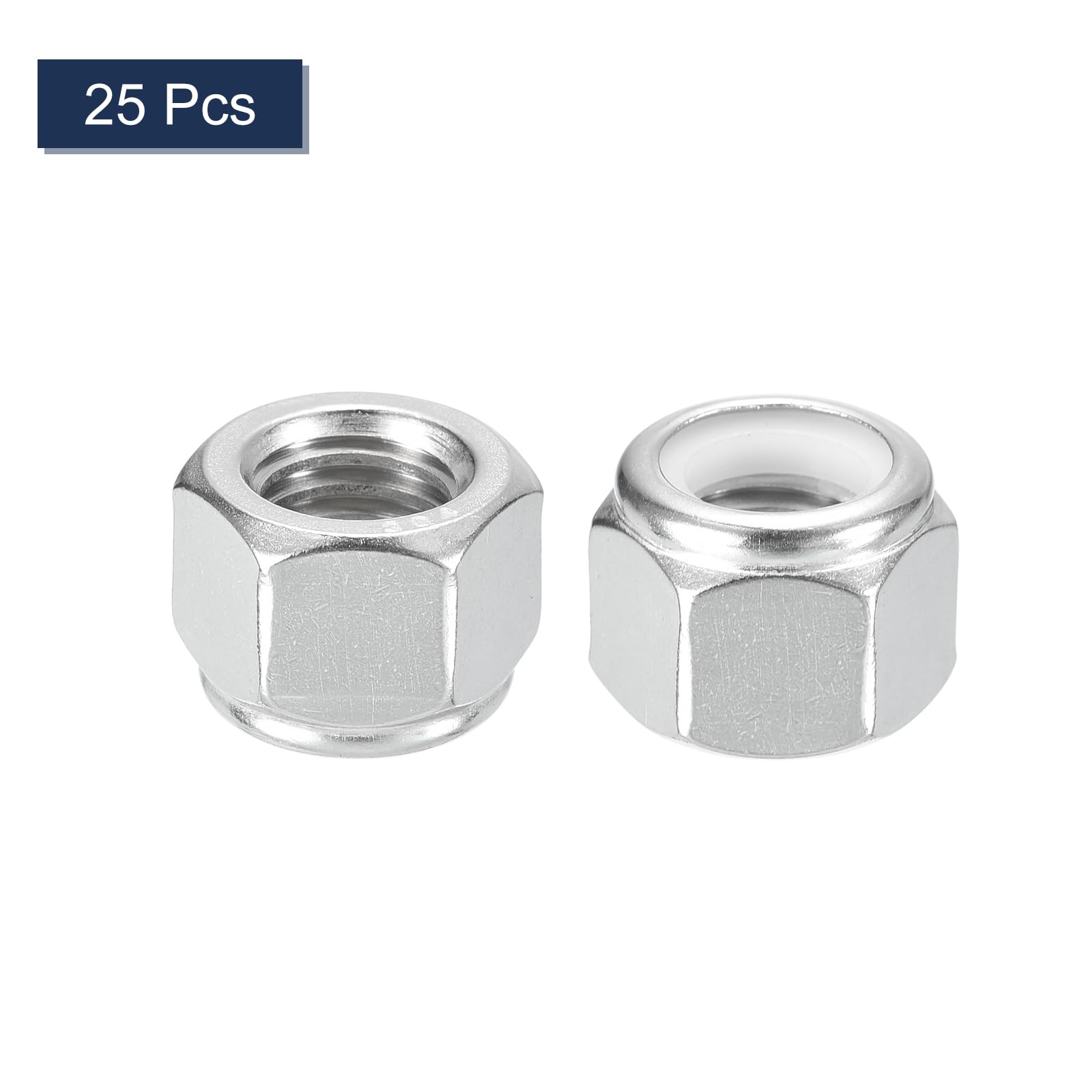 110-Pack 1/4-20 Stainless Steel Nylon Insert Lock Nuts - 304 (A2-70) Nylock Nuts, Anti-Vibration, Rust-Resistant