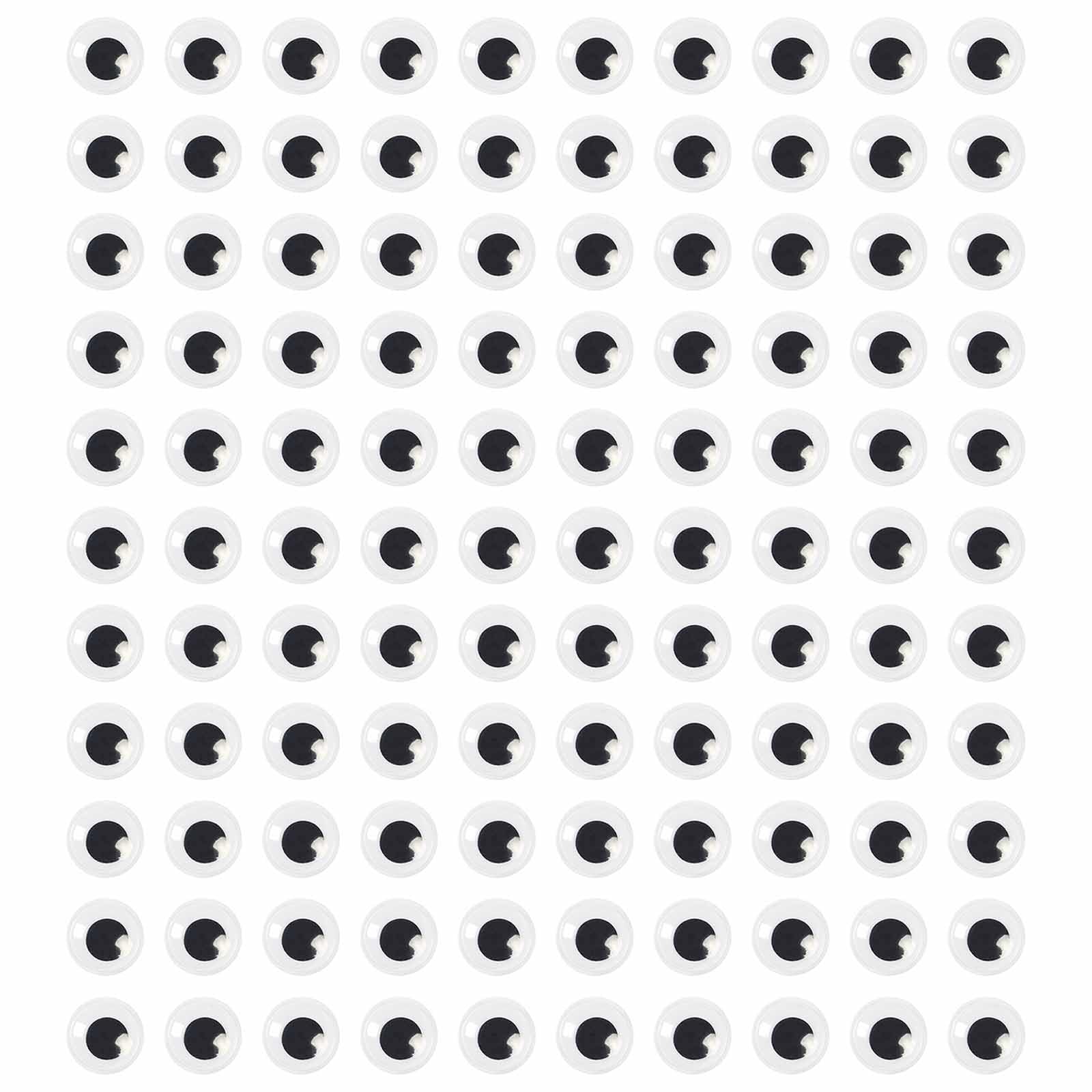 humyeam 1000 Pieces 8mm Googly Wiggle Eyes Self-Adhesive Round White Sticker Eyes for DIY Crafts Scrapbooking Decoration