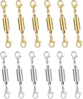 Vista 1 de Dsmile Paquete de 12 piezas de cierre magnético de langosta de color dorado y plateado para joyería, collar y pulsera