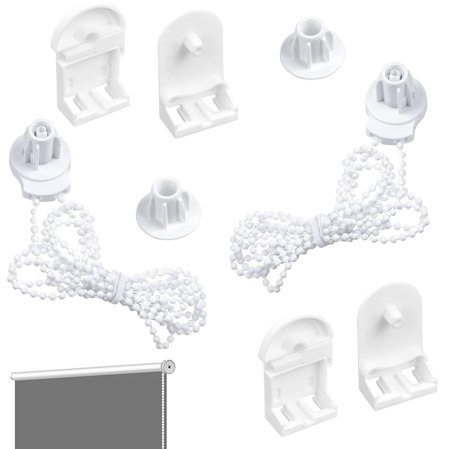 25mm Roller Blind Repair Kit - Includes Brackets, Chains & Mounting Accessories for Easy DIY Window Shade Fixes