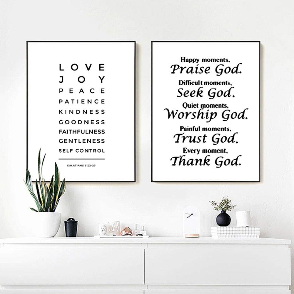 TougMoo Love Peace Bible Quote Canvas Printed Home Poster Living Room Bible Verse Painting Wall Art Religious Home Decoration 30 * 40cm