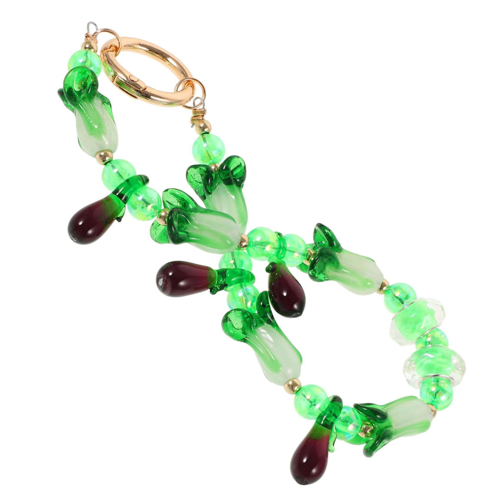 HOMSFOU 5 Colgantes De Cuentas Para Bolso Llavero Con Cuentas Decoración Para Bolso Llavero Con as De Berenjena Con as Decoración Para Mochila Colgante De Cristal