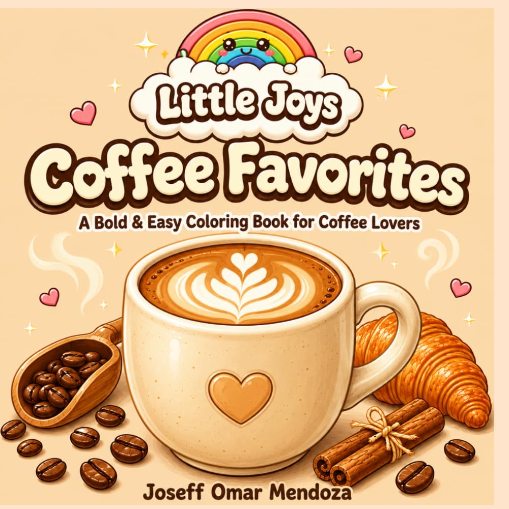 Little Joys: Coffee Favorites: Bold & Easy Coffee Coloring Book with Cute Mugs, Brewers, Treats & Café Favorites for Adults, Relaxation, Stress Relief & Mindful Coloring
