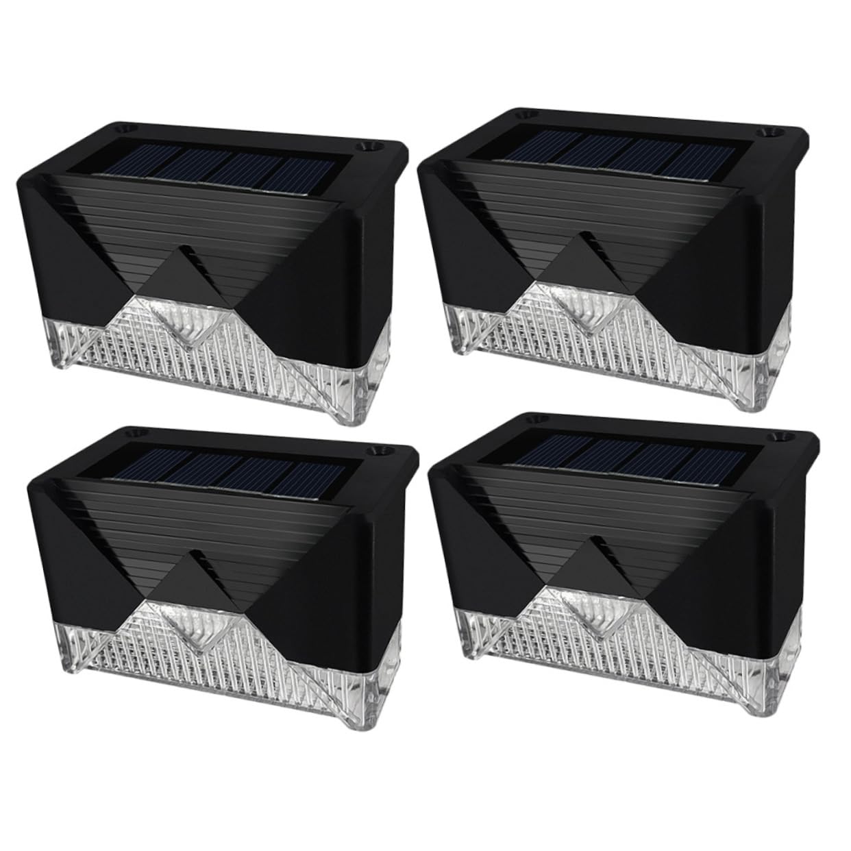 SEWACC 4pcs Solar Step Lights Ip65 Waterproof Led Outdoor Pathway Lights Auto On/Off Energy-Saving