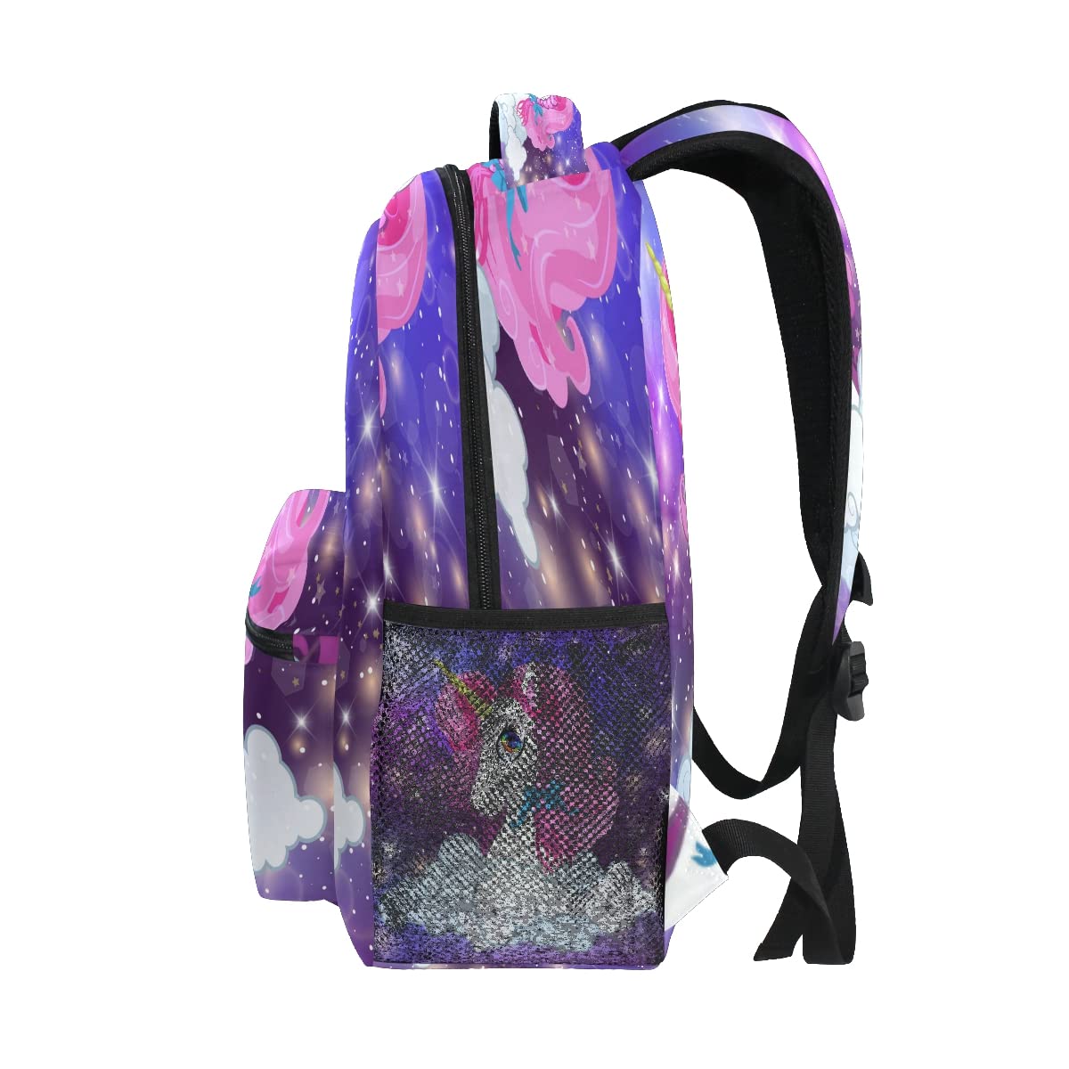 Mochila personalizada para niños y niñas, lindo caballo con flores de cuento de hadas personalizado nombre estudiante bolsa para escuela primaria, #03, talla única